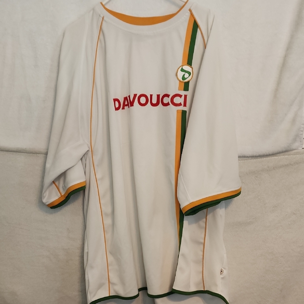 Men's White and Green Jersey